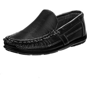 Josmo Boys Moccasin Driving Loafers - Casual Dress Penny Slip On Boat Shoes (Toddlers - Little Kids - Big Kids) (Black -2)