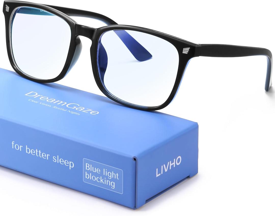 DreamGaze 99.9% Blue Light Blocking Glasses for Better Sleep - Anti Blue Light Glasses Men - Premium Computer Gaming Glasses (Black)