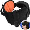 Travel Pillows for Airplanes, Airplane Pillow for Long Flight, Airplane Head Strap with Eye Mask for Sleep, Travel Neck Pillow for Car Road Trip, 360 Support Headrest, Stop Bobblehead, Orange