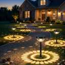 Ensenior Solar Pathway Lights Outdoor, 8-Pack Adjustable Height LED Lights Outdoor Waterproof IP65 for Garden Landscape, Auto On/Off Solar Powered Yard Lights for Walkway (Warm White)