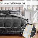 Flysheep Ombre Boho Striped Bed in a Bag 7 Pieces Queen Size, White Striped on Black Dark Gray Comforter Sheet Set (1 Comforter, 1 Flat Sheet, 1 Fitted Sheet, 2 Pillow Shams, 2 Pillowcases)