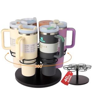 Crymfrynt Water Bottle Organizer Holder for Stanley 40 oz Tumbler, Rotatable Tumbler Organizer, Pantry Kitchen Organizers and Storage for Stanley Cup Accessories
