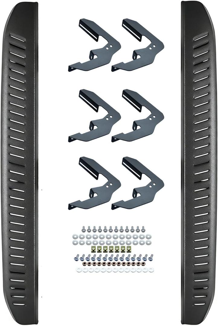 7 Inches Running Boards Compatible with 2019-2026 Chevy Silverado & GMC Sierra 1500(Excl 2019 Ld/Lt) 2020-2025 Silverado/Sierra 2500HD 3500HD Crew Cab, Black Textured Side Step Nerf Bars