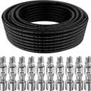 50Ft 1/4 Hydraulic Hose with 10Pcs 1/4" JIC 37 Female and 10Pcs 1/4 inch NPTF Male Hydraulic Hose Fittings W.P.60MPa / 8700PSI