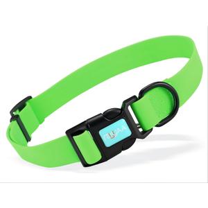 2 x Waterproof Dog Collars,Easy Clean Collar,Adjustable Dog Collars for Small,Medium, Large Dogs(Green, M)