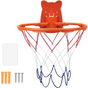 Silent Basketball Hoop Indoor, 13" Wall Mount Ball Hoop for Door, Foam Ball Professional Indoor Basketball Frame for Home (No Basketball)