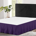 Ruffled Bed Skirt with Split Corners - King, White, 18" Drop Bedskirt- Blissford Dust Ruffle, Purple