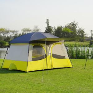 Vidalido Tents, 6-8 Person Camping Tent with Extended Vestibule, 2 Room Weather Resistant Family Tents, Easy Install Waterproof Outdoor Tent for Backpacking and Camping Hiking