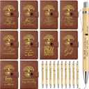 Spakon 20 Pcs Mother's Day Christian Gifts Bulk Leather Prayer Journal Religious Scripture Notebook with Bible Verse Pens for Graduation Coworker Women Men Church Members (English Tree of Life)