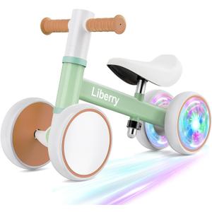 Liberry Baby Balance Bike with Light Up Wheels Age 1 2 3 Years Old, No Pedal 4 Silence Wheel Toddler Bike, First Baby Riding Toy Birthday Gift for Boys Girls (Green)