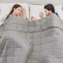 anfie Weighted Blanket King/Queen Size for Adults (80"x87" 20lbs Grey),Cooling Heavy Blanket for Sleeping Perfect for 190-210 lbs, Breathable Blanket for Adults & Couple All Season, Machine Washable