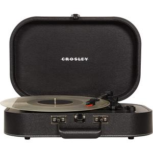 Crosley CR8009A-BK Discovery Vintage Bluetooth 3-Speed Belt-Driven Suitcase Vinyl Record Player Turntable, Black