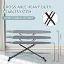 Jakeefud Deluxe Ironing Board with Heat Resistant Cover and Thicken Felt Pad, Heavy Sturdy Legs,Full Size Hanger Iron Board,Foldable (L-Grey)