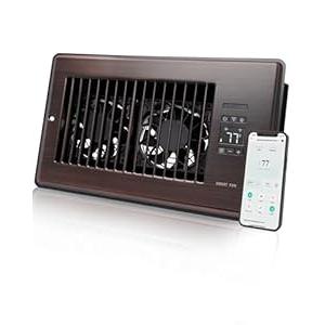 Super Quiet Register Booster Fan for 6" x 10" Register Holes, Smart Register Vent with Dual Intelligent Thermostat and WIFI App Control, Heating Cooling AC Vent Fan (White)