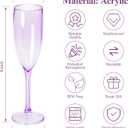 XUWAIDSGN 24 Pcs Reusable Champagne Flutes Plastic Wine Glasses Bulk Vintage Champagne Flutes Mimosa Bar Glasses Stemmed Drinking Cups 5.4OZ for Christmas Birthday Wedding Bride