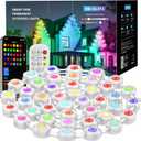 Permanent Outdoor Lights, 100ft Smart RGB+IC Outdoor Light, IP67 Waterproof 72 LED Eaves Lights, Year-Round Outdoor Lighting for New Year, Holiday, Daily Lighting, Christmas, APP/Voice/Remote/Control