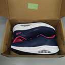 Autper Plantar Fasciitis Shoes Women Walking Arch Support Tennis Casual Athletic Nurse Orthotic Sneakers for Foot Pain Relief (6, Rose navy)