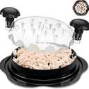 Chicken Shredder Tool Twist Large: 2025 Pro & Standard Food-Grade Visible Meat Shredder Tool Twist with Anti-Slip Petal-Like Base, Chicken Breast Shredder, Chicken Grinder (Black, Pro - 10.8")