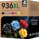 936e 936XL Ink Cartridges Combo Pack High Yield Replacement for HP 936e 936XL 936 Ink Cartridges for OfficeJet Pro 9110b 9128 9122 9125 9130b 9135 9730 Printers (4-Pack, Black/Cyan/Magenta/Yellow)