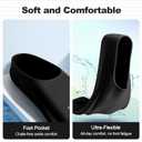 Odoland Swim Training Fins, Full Foot Pocket Travel Size for Adult | Snorkel Fins, Diving Fins, Comfortable Flippers for Men Women, Black, M (US Male 7.5-8.5 US Female 8.5-9.5)