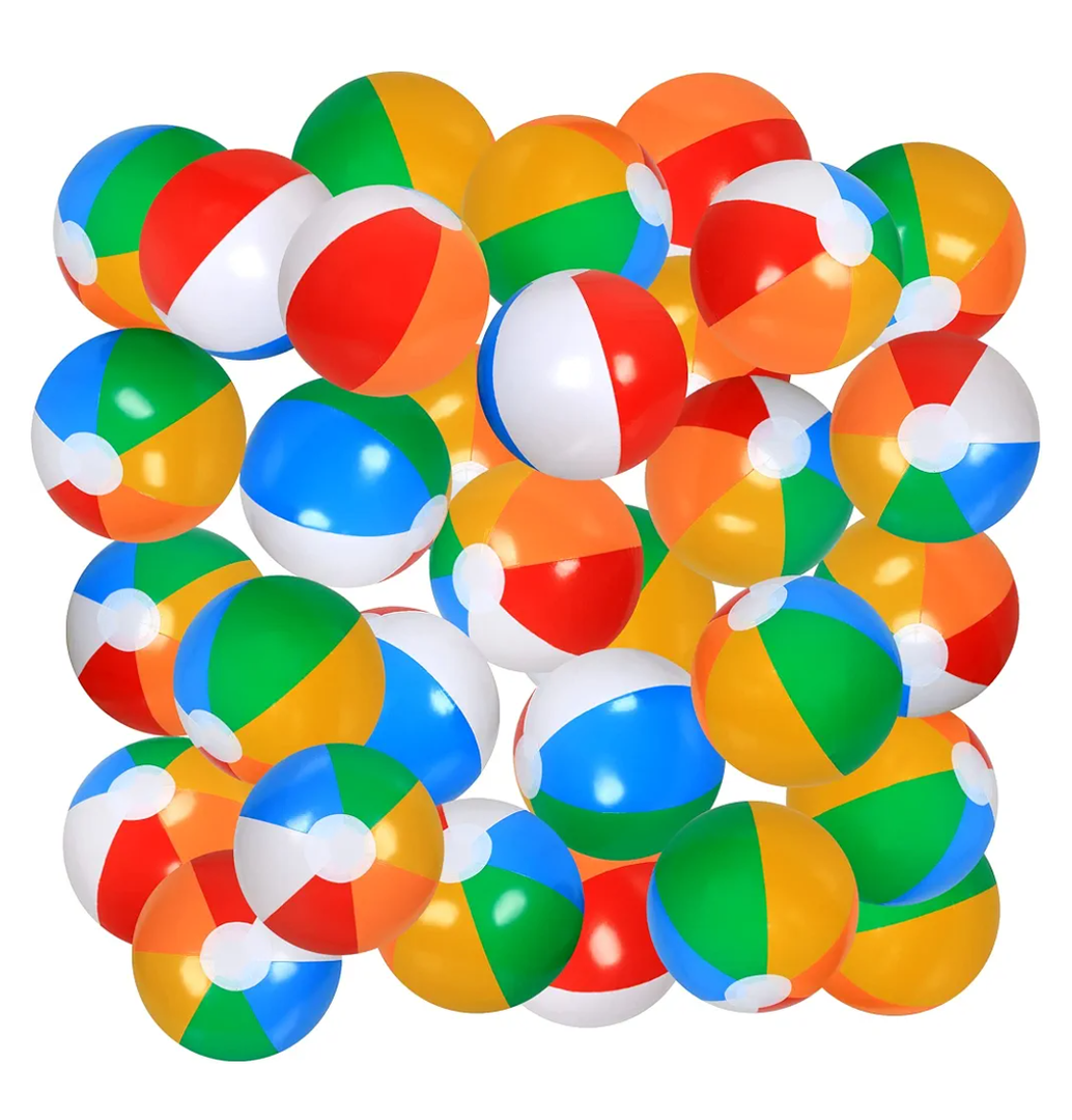 50 Pack Beach Balls Bulk, Inflatable Pool Toys Beach Toys for Kids Beach Balls for Summer Water Games