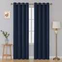 Deconovo Blackout Curtain Room Darkening Panel for Bedroom or Living Room Grommet Thermal Insulated Lighting Reduce Drape 52 x 95 Inch Navy Blue 1 Panel