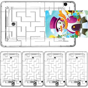 Skylety 5 Pcs Money Puzzle Box Gift Card Box Plastic Puzzle Card Holder Fun Maze Intellectual Pinball Machine Game for Teens and Adults Birthday Party Favors(Clear)