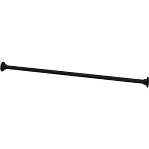 Naiture 60" Heavy-Duty Straight Shower Curtain Rod, Rustproof Stainless Steel Shower Rod with Mounting Flanges, Permanent Wall Mount, Used for Bathroom, Windows, Closet, Black Finish