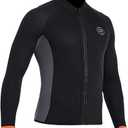 Wetsuit Top Jacket Women Men 3MM Neoprene Long Sleeve Dive Scuba Wet Suit Shirt, 2MM 1.5MM Warm Front Zipper Wetsuits Shirts Vest Surfing Swimming Snorkeling Kayaking Suit in Cold Water Sports XL