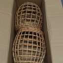 Elsjoy Set of 2 Hanging Onion Basket, Wall Mount Small Wicker Baskets for Food Storage, Woven Rattan Basket for Kitchen, Pantry, Home Decor
