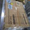 35-Inch Outdoor Grill Cart with Stainless Steel Sink, Rolling BBQ Prep Table with Faucet, Storage Shelves and Lockable Wheels for Patio, Backyard and Outdoor Cooking, Silver & Black