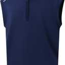 Michel Rouen Mens Vests Outerwear Lightweight Moisture Wicking Midlayer Sleeveless Sports Golf Quarter Zip Pullover Mens Vesta, Medium