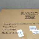 Ruomeng Wall Mirror Rectangular Crystal Crush Diamond Mirror for Home Decoration Accent Mirror for Bathroom, Entryway and Bedroom, 20" x 28" (28"L x 20"W)