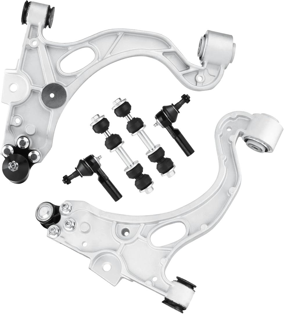 6PCS Front Lower Control Arm + Ball Joint for 98-05 Buick Lesabre Park Avenue Riviera Cadillac Deville Seville Oldsmobile Aurora Pontiac Bonneville Tie Rod Ends Sway Bar Suspension Kit K620291 K620292