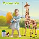 BRINJOY Giant Stuffed Giraffe Animal Set, 47 Inch Large Giraffe Plush Toy for Kids with Bird & Basket & Leaves & Card, Toddler Lifelike Standing Toys Stuffed Animal for Girls Boys