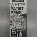 ARTISTRO 5 White Paint Pen for Rock Painting, Stone, Ceramic, Glass, Wood, Tire, Fabric, Metal, Canvas. Set of 5 Acrylic Paint White Marker Water-based Extra-fine Tip