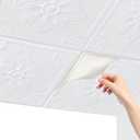 3D Foam Ceiling Tiles 16-Pack - Waterproof Peel & Stick Wall Panels (13.8"x13.8"), Noise Reducing Home Decor Set for Basement/Bedroom (Covers 21 Sq.Ft)