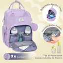 RUVALINO Diaper Bag Backpack, Multifunction Travel Pack Maternity Baby Changing Bags, Large Capacity, Waterproof, Taro Purple, 11.8x7.8x16.5 Inch