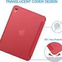 JETech Case for iPad (A16) 11th Generation 11 Inch 2025 / iPad 10th Generation 10.9 Inch 2022, Slim Smart Cover with Hard PC Translucent Back, Supports Touch ID, Auto Wake/Sleep (Red)
