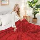 Electric Heated Blanket Full Size 72"x84" - Dual-Sided with Microplush & Sherpa Fabric, 4 Heat Settings & 10 Hours Auto Off, Machine Washable - Bright Red