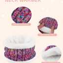 3 Pcs Kids Winter Hat Scarf Gloves Set Boys Girls Thick Warm Beanie Hat Knitted Neck Warmer Fleece Lined Gloves (2-6 Years, Purple Red Mix)