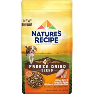 Natures Recipe Dry Dog Food with Freeze Dried Chicken Bites, Chicken, Barley & Brown Rice Recipe 3.5 lb Bag (Pack of 4), BBD: MAY/30/2026