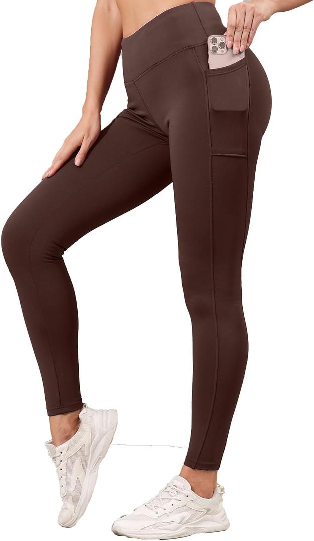 Butt Lifting Yoga Pants with Pockets, Seamless Flat Waistband High Waisted Tapered Leggings (XL)