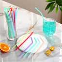 2 x YAOSHENG 200pcs Green Straw 8.28" x 0.23"Solid Colors Flexible Drinking Straws, Plastic Disposable Bendy Straws (green)