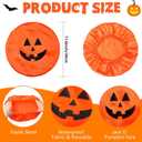 4 Pcs 11 Inch Halloween Bonnets for Sleeping Halloween Party Favors Basket Stuffers Fillers Goodie Bags Pumpkin Sleep Hat for Long Curly Hair Single Layer Scrub Cap Home Party Treat Bags Gifts