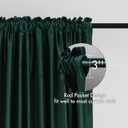 MIULEE Dark Green Velvet Curtains Thermal Insulated Blackout Curtain Christmas Emerald Green Drapes for Bedroom Living Room Darkening 96 Inches Long Curtains Panels Rod Pocket Set of 2