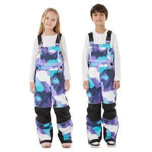 Teen Insulated Ski Bib,Waterproof Snow Overalls, Adjustable Suspenders, Reinforced Kick Patches Purple Tie-dye, 15-16Years