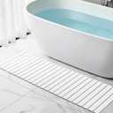 THMINS Long Diatomaceous Earth Stone Bath Mat, 60x20 inch Roll Out Stone Bath Runner, Foldable Bathroom Runner Mat Rugs, Super Absorbent, Quick-Drying, Non-Slip, Space-Saving, Easy to Clean, 59.8x19.7''