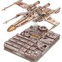Ugears Luke Skywalker's X-Wing Starfighter 3D Wooden Puzzle, 455-Parts, 10.2-Inch