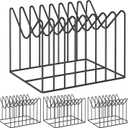 TOPCJ 4 Sets Wire File Organizer for Desk,File Folder Holder/Rack/Stand,File Sorter Organizer,Desktop Record/Clipboard Holder,8 Sections Storage,Anti-Scratch/Rusty,Steel Stable Holder,Black